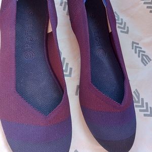 Rothy's 12.5 womens flats , Multi Colored Stripe , purple , Machine Washable